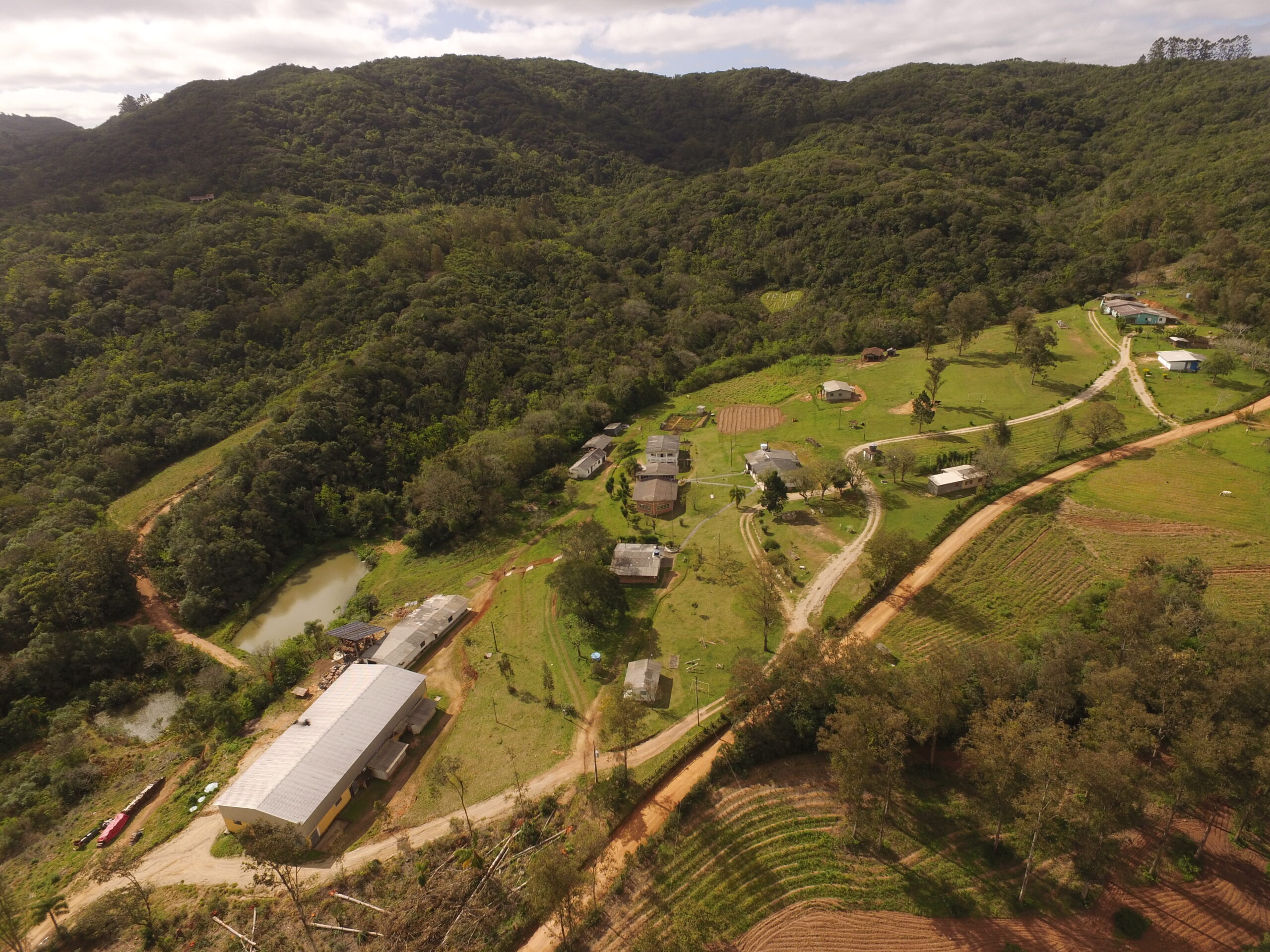 Imagem aérea da chácara