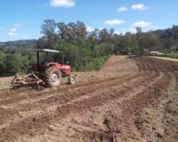 trator arando um pedaço de terra